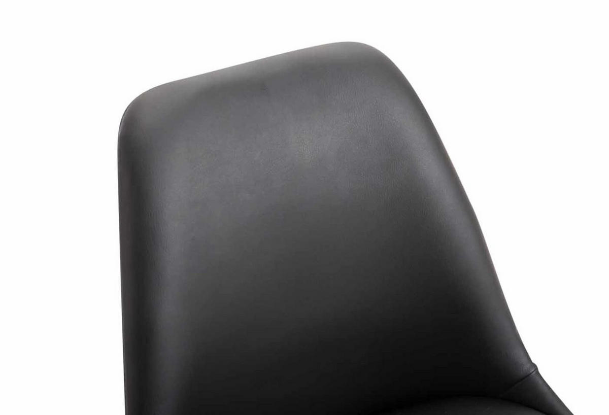 DREHSTUHL 4er Set Lederlook schwarz - Chromfarben/Schwarz, Textil/Metall (48/76/57cm) - CLP