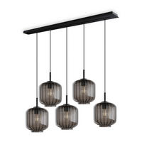 HÄNGELEUCHTE Velo 5-flammig Rauch Ø 20cm - Anthrazit/Schwarz, Glas (20/20/20cm) - s.luce