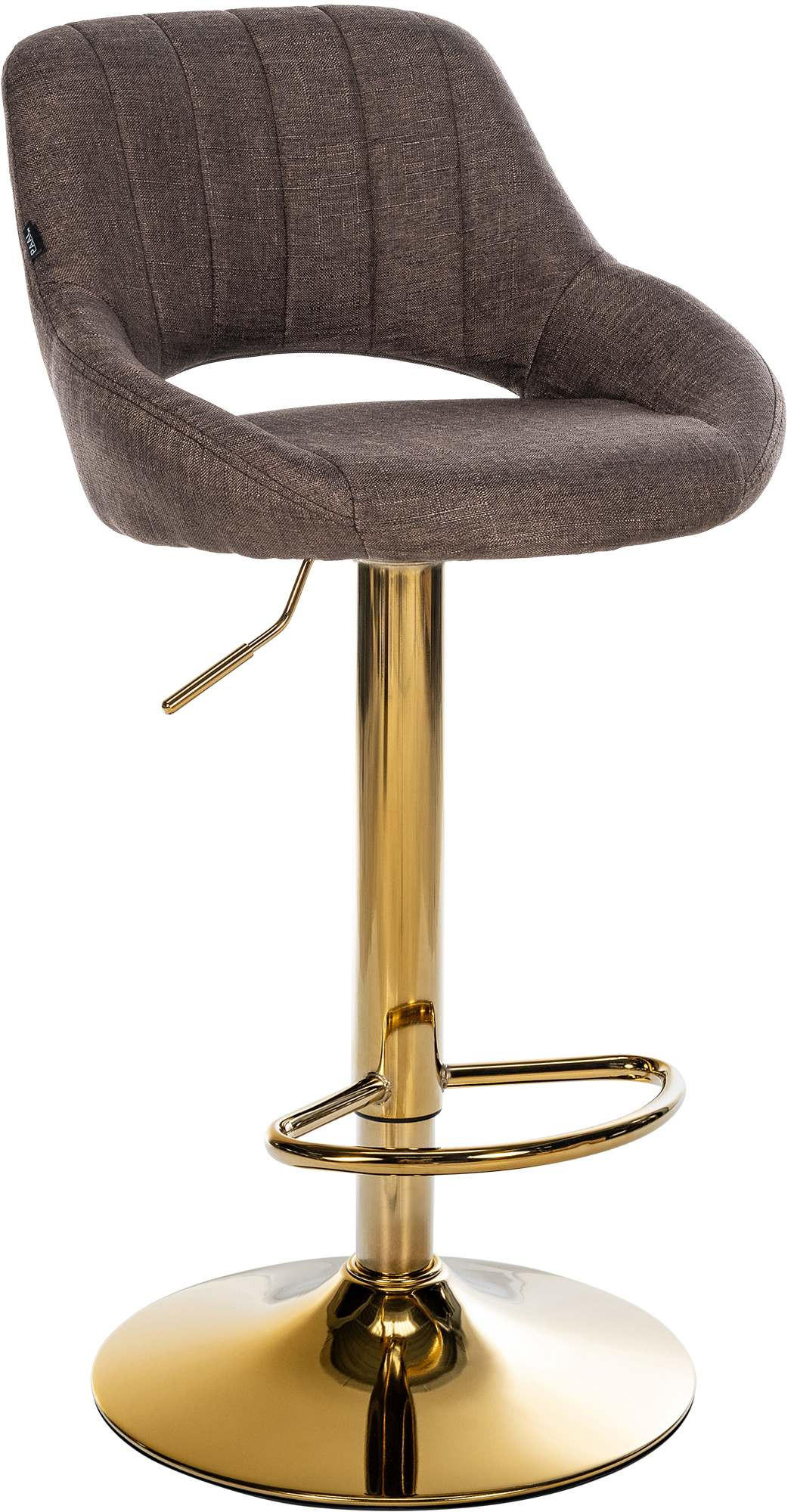 BARHOCKER Stoff Braun - Goldfarben/Braun, Textil/Metall (47/85/48cm) - CLP