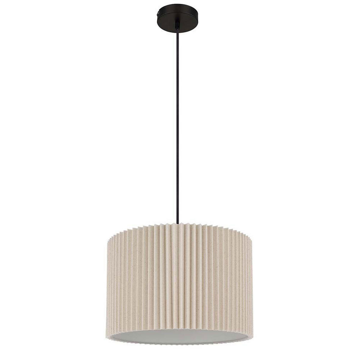 PENDELLEUCHTE Textil naturfarben - Beige, Metall (38/38/120cm) - Globo Lighting