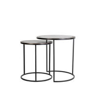 BEISTELLTISCH TALCA Ø50x52 cm, 2er Set, Kupfer-Schwarz - Bronzefarben, Metall (50/50/52cm) - Light & Living