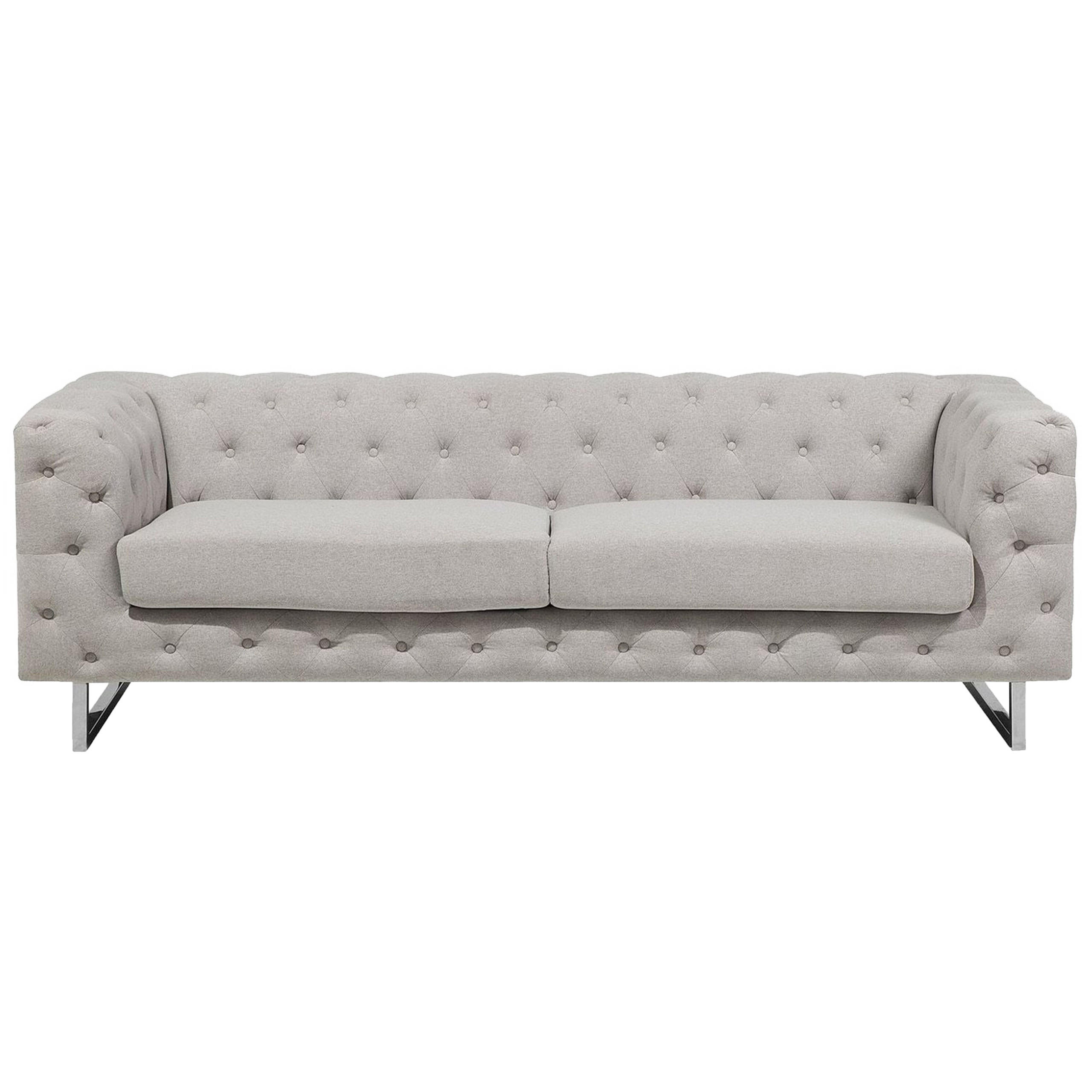 3-SITZER-SOFA Polyester Beige Vissland - Beige, Textil (215/71/87cm) - Beliani