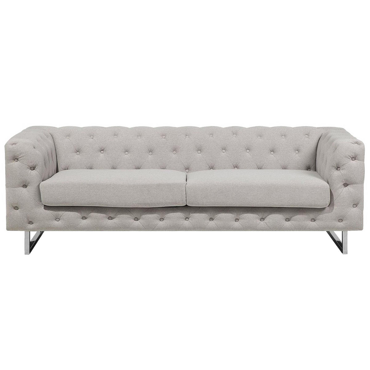 3-SITZER-SOFA Polyester Beige Vissland - Beige, Textil (215/71/87cm) - Beliani