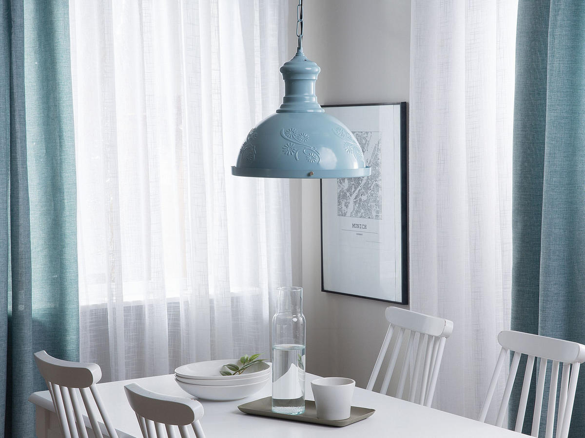 HÄNGELEUCHTE Didessa 32/32/85 cm - Blau, Metall (32/32/85cm) - Beliani