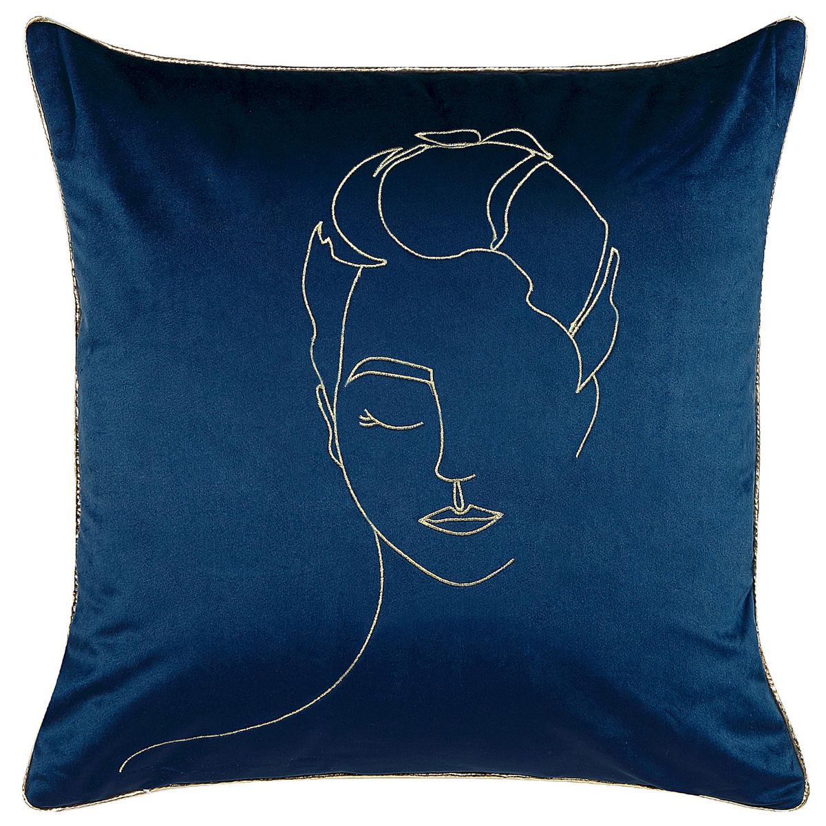 DEKOKISSEN 2er-Set Dunkelblau 45/45 cm Crocus - Dunkelblau, Textil (45/45cm) - Beliani