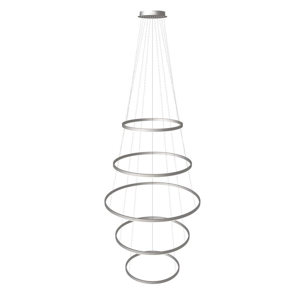 LED-HÄNGELAMPE 5er Ring Aluminium Ø 60 | 80 | 100 | 80 | 60cm - Alufarben, Metall (1.3/100/3.3cm) - s.luce