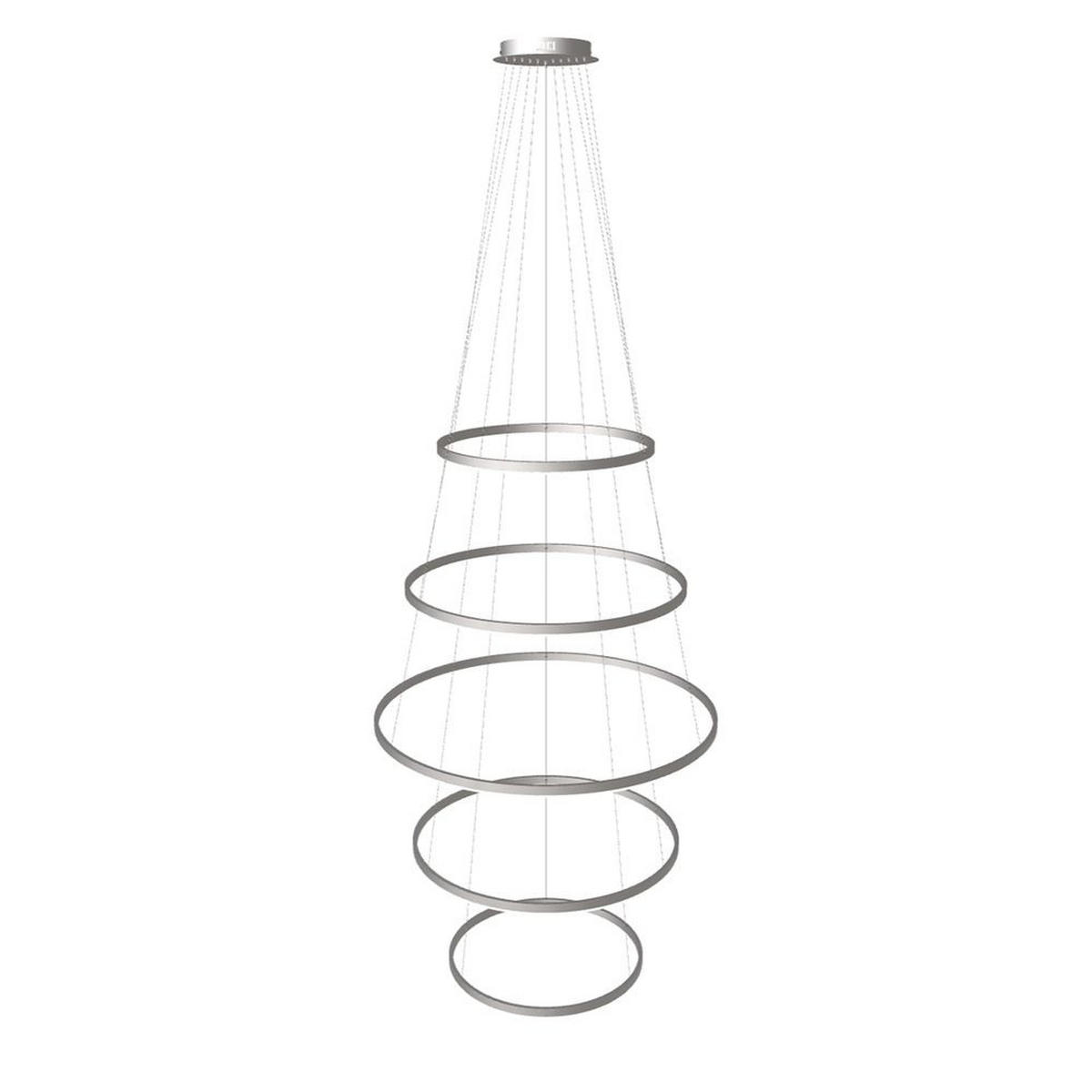LED-HÄNGELAMPE 5er Ring Aluminium Ø 60 | 80 | 100 | 80 | 60cm - Alufarben, Metall (1.3/100/3.3cm) - s.luce