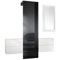 GARDEROBE Carlton Paneel in Schwarz Hochglanz - Schwarz Hochglanz, Holzwerkstoff (157/193/35cm) - Vladon