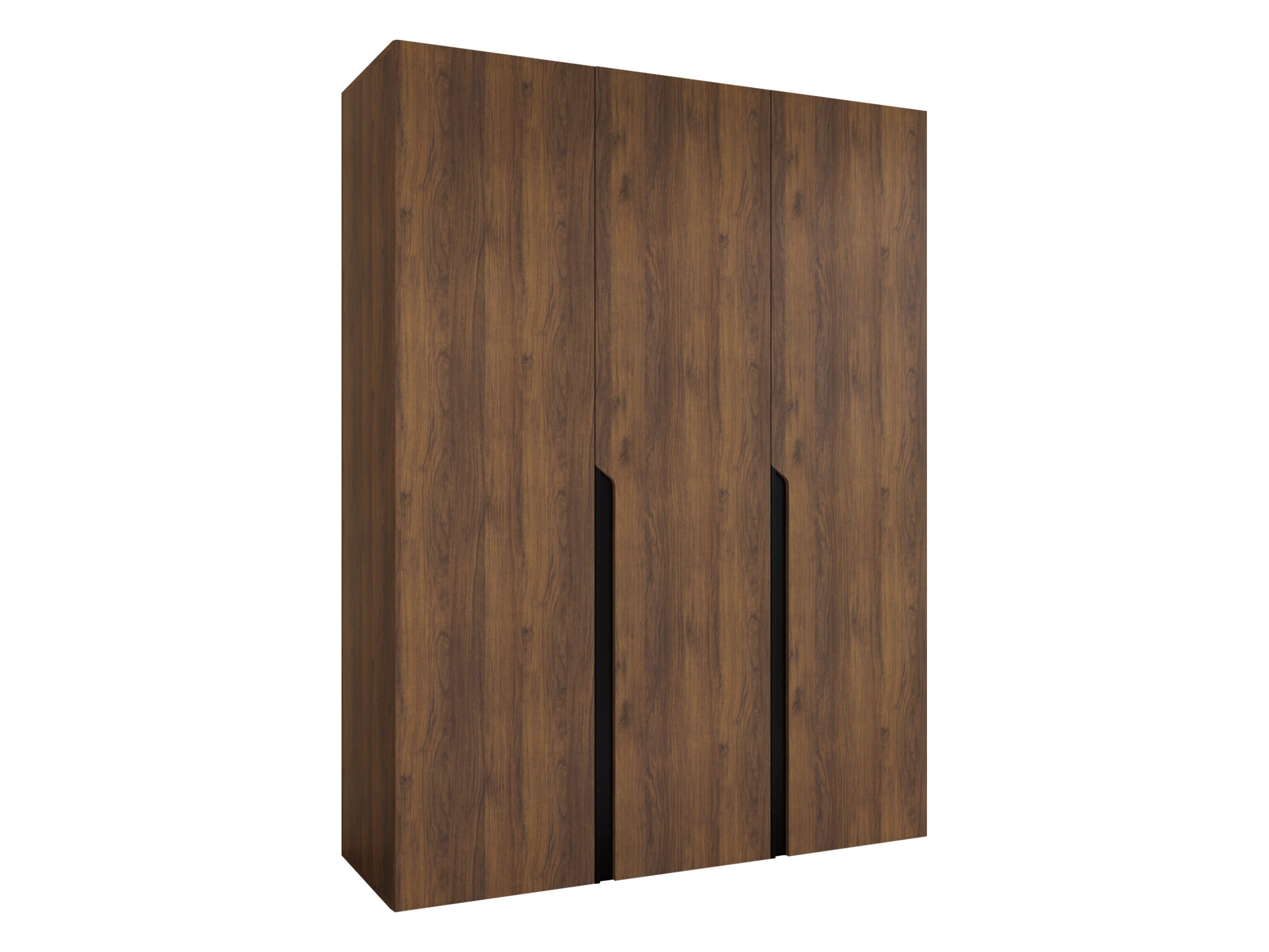 DREHTÜRENSCHRANK Mila I 150 - Nussbaumfarben/Schwarz, Holzwerkstoff/Kunststoff (150/202/52cm) - MIRJAN24