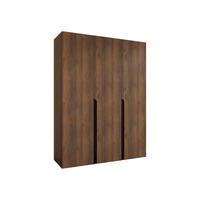 DREHTÜRENSCHRANK Mila I 150 - Nussbaumfarben/Schwarz, Holzwerkstoff/Kunststoff (150/202/52cm) - MIRJAN24