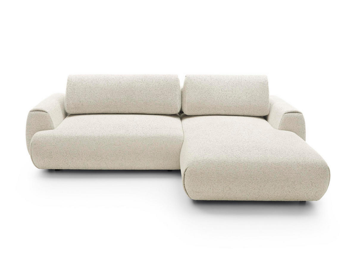 ECKSOFA Morena Weiß, mit Schlaffunktion, rechte seite - Weiß, Holzwerkstoff/Textil (270/167cm) - Bettso