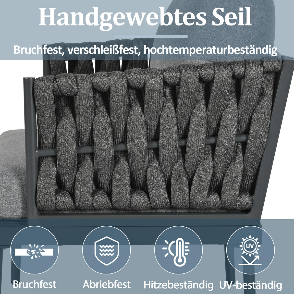 LOUNGESET Grau 3er Sofa 2 Sessel Couchtisch Glastischplatte - Grau, Textil - FLIEKS