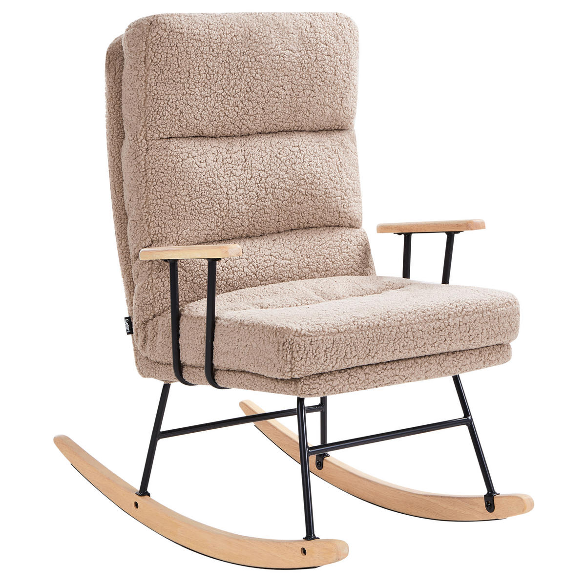 SCHAUKELSESSEL Beige Eskelin - Beige/Schwarz, Textil (58/103/97cm) - Beliani