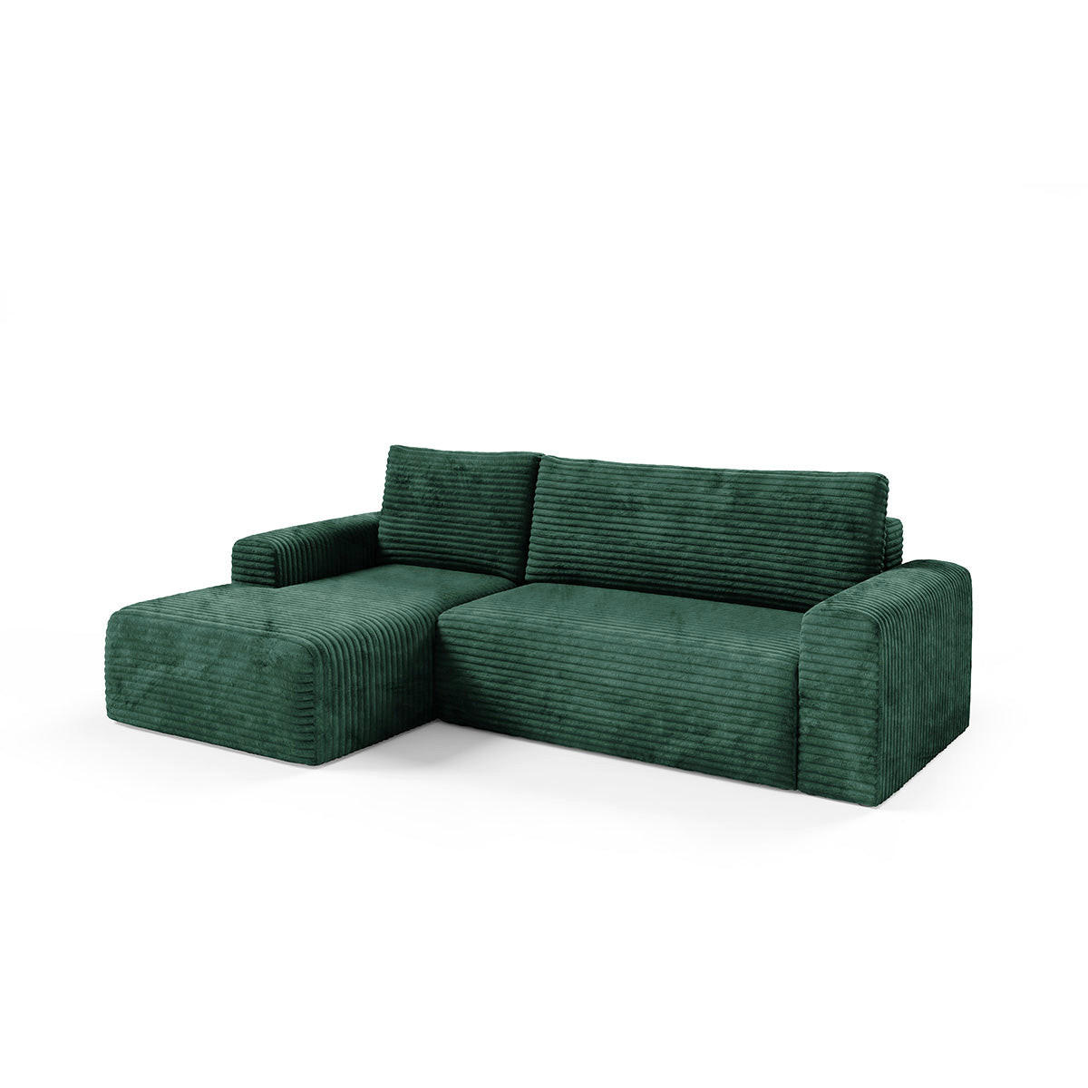 ECKSOFA Romeo 3 Sitzplätze Tannengrün - Grün, Holz (268/163cm) - Petits-meubles