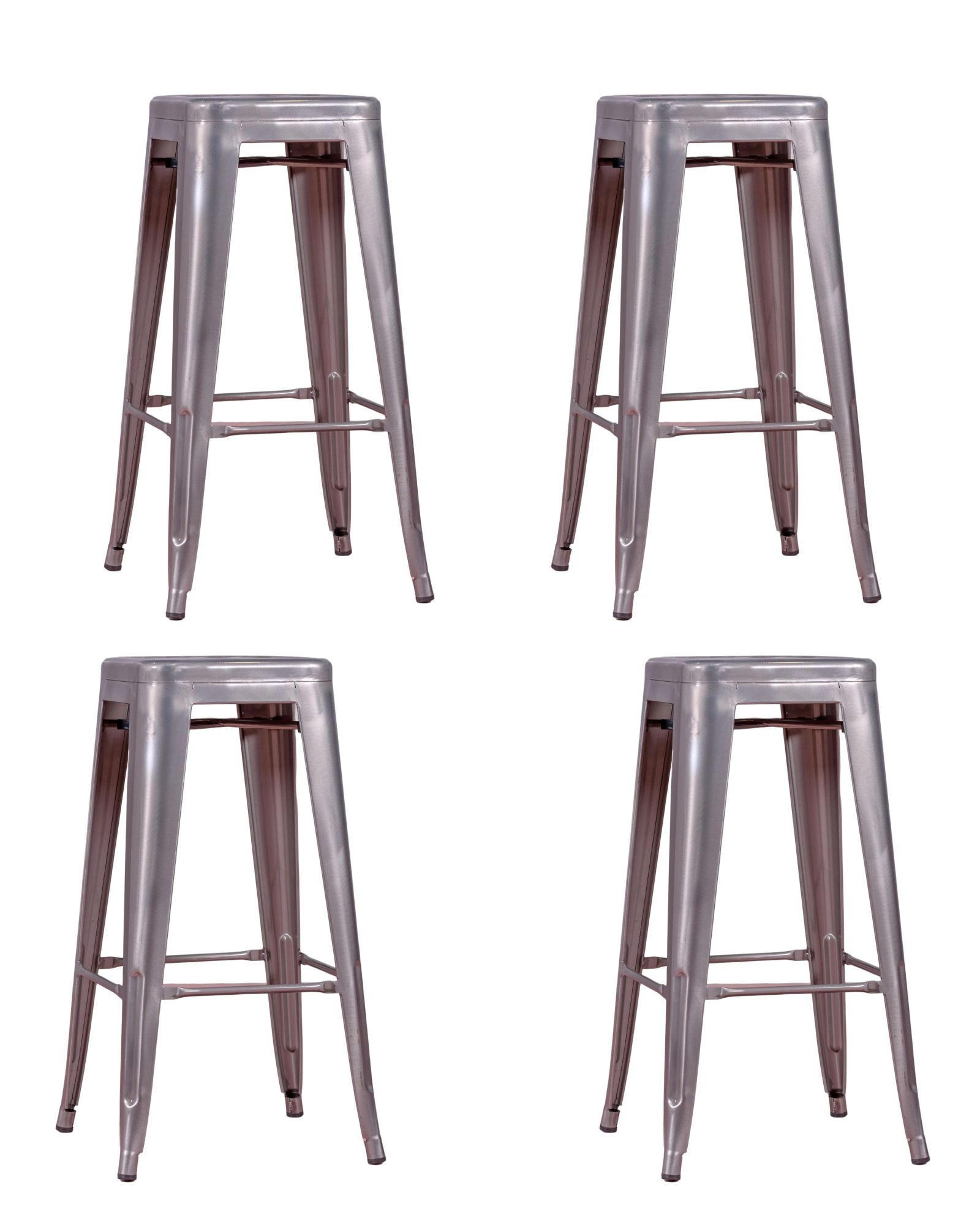 BARHOCKER-SET 4 Stück Metall Alufarben - Alufarben, Metall (41/68/41cm) - Nest Dream