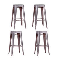 BARHOCKER-SET 4 Stück Metall Alufarben - Alufarben, Metall (41/68/41cm) - Nest Dream