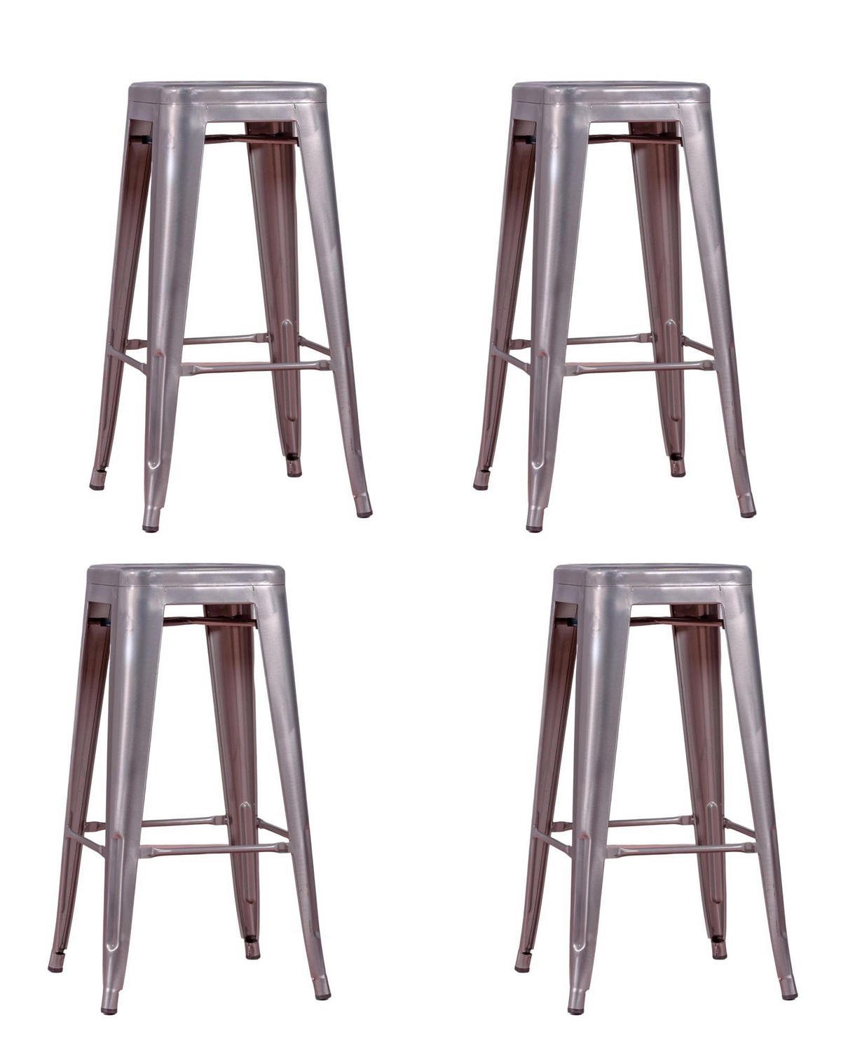 BARHOCKER-SET 4 Stück Metall Alufarben - Alufarben, Metall (41/68/41cm) - Nest Dream