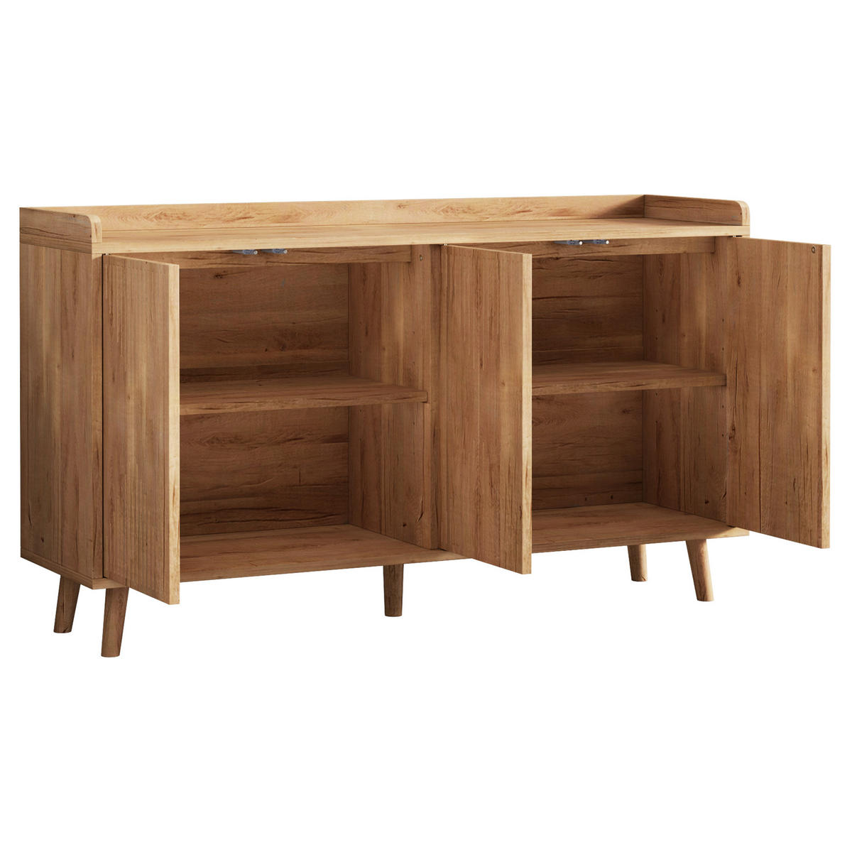 SIDEBOARD DE-38640 140/40/84 cm 4 Türen und verstellbare Böden Natur - Naturfarben, Holzwerkstoff (140/84/40cm) - ComfortXL