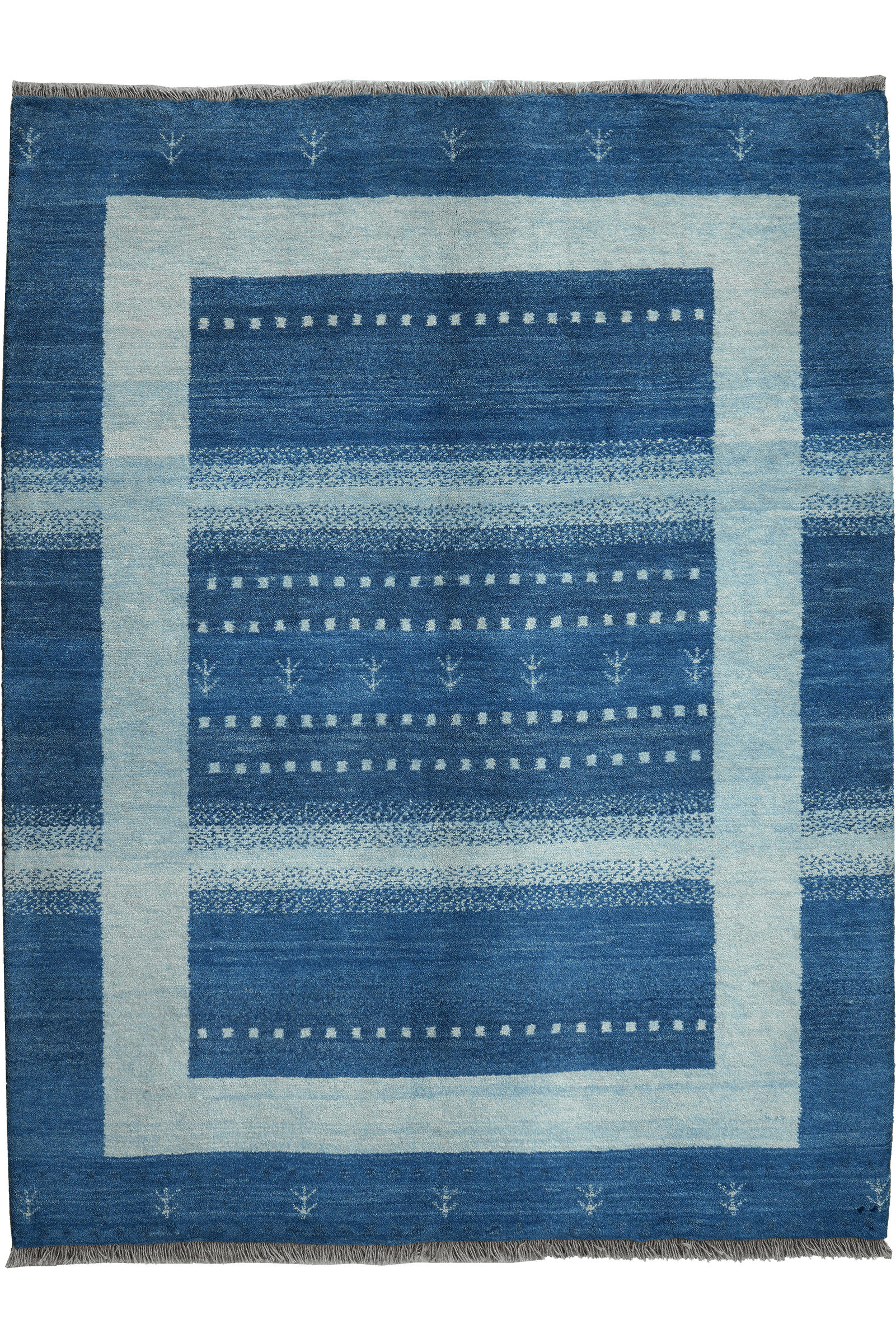 GABBEH-TEPPICH handgeknüpft Sonnat Blau 200/153 cm Schurwolle - Blau, Textil (153/200cm) - Looma