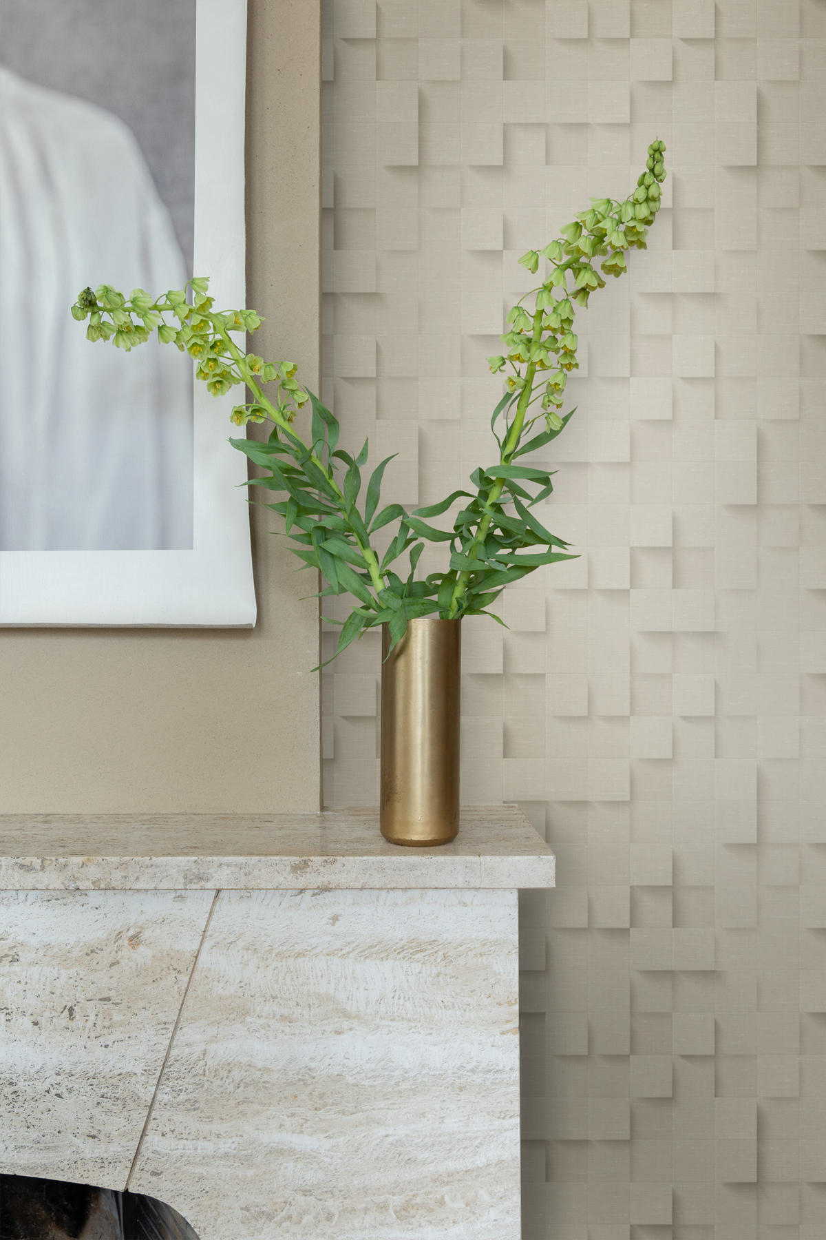 TAPETE 3D-Würfel 50 x 900 cm - Beige, Papier (50/900cm) - Origin Wallcoverings