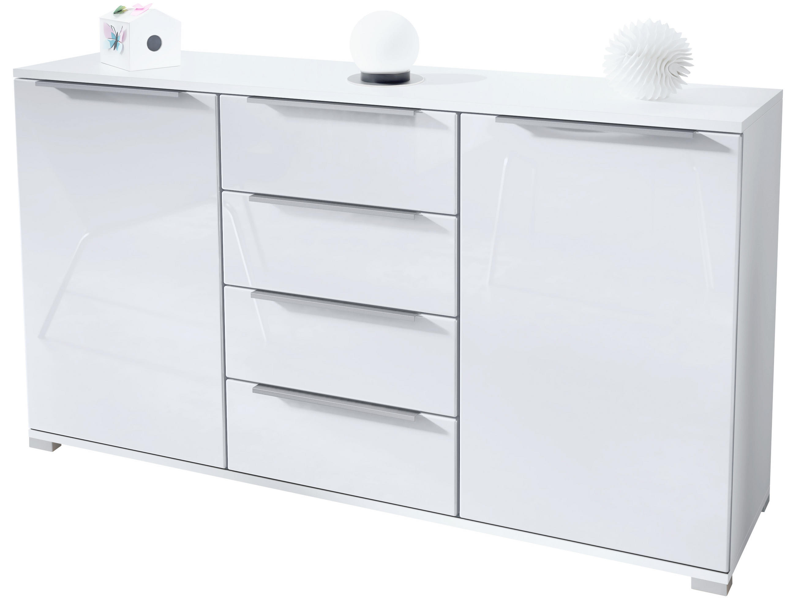 SIDEBOARD Linio Weiß Hochglanz - Weiß Hochglanz, Holzwerkstoff (138.5/75.5/35cm) - Vladon
