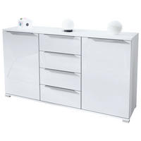 SIDEBOARD Linio Weiß Hochglanz - Weiß Hochglanz, Holzwerkstoff (138.5/75.5/35cm) - Vladon