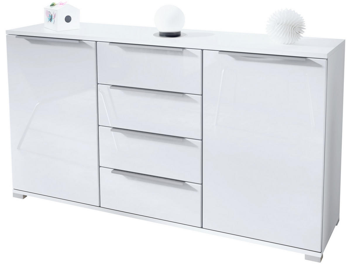 SIDEBOARD Linio Weiß Hochglanz - Weiß Hochglanz, Holzwerkstoff (138.5/75.5/35cm) - Vladon