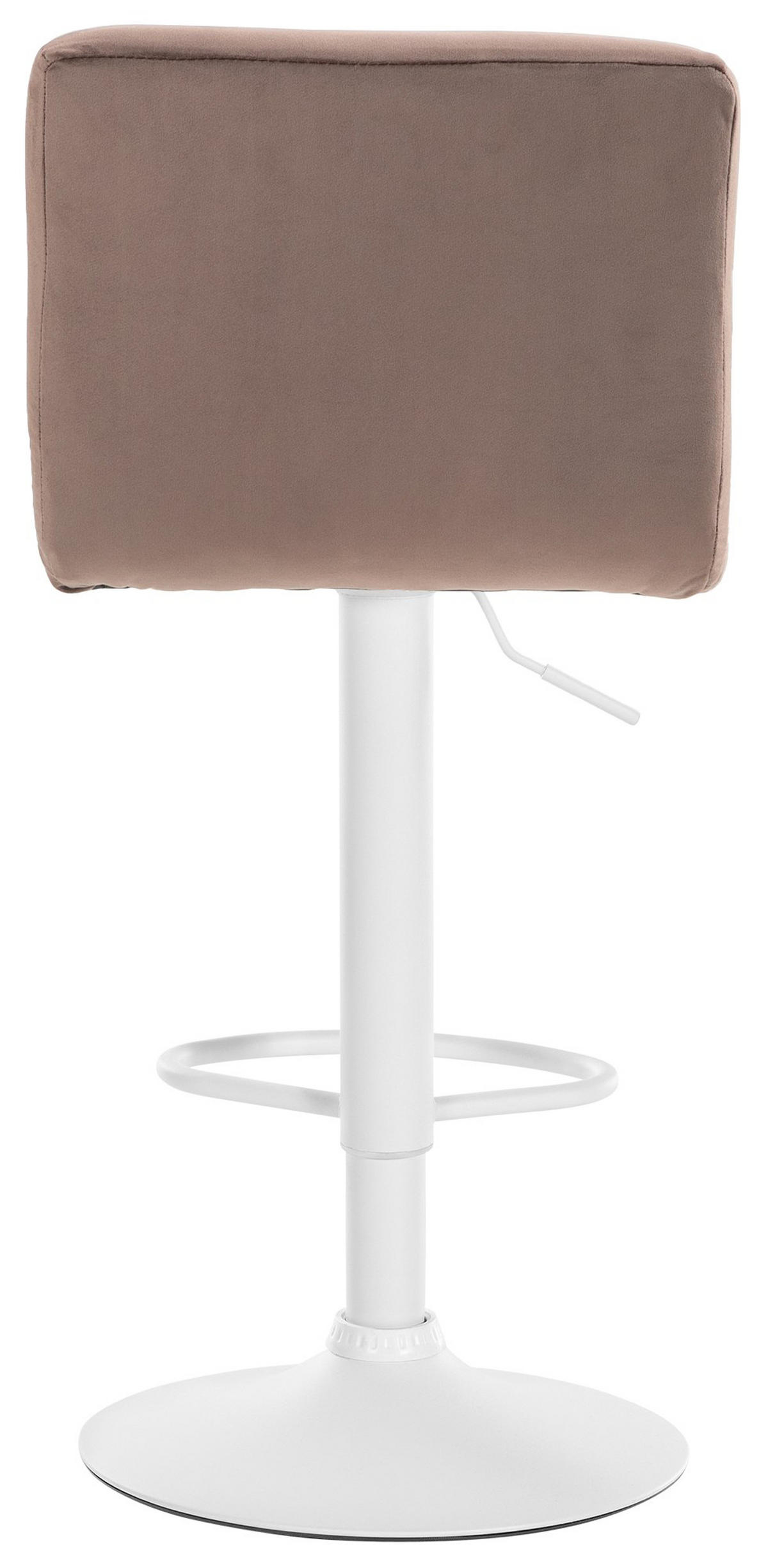 BARHOCKER Peran Samt weiß braun - Braun/Weiß, Textil/Metall (46/114/47cm) - TPFLiving