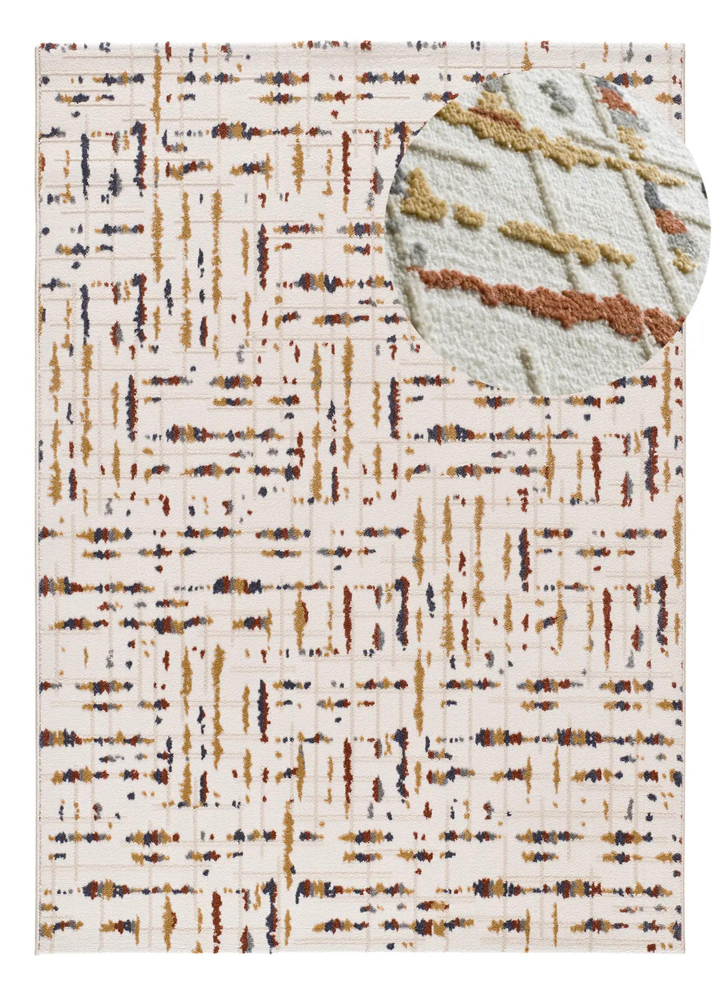 Atticgo Kurzflorteppich Creme, Mehrfarbig 80x150 cm