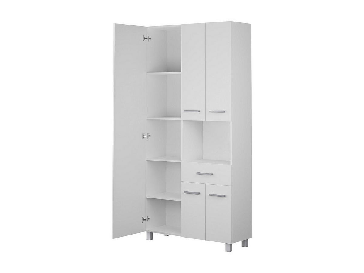 BADSCHRANK - 88 cm x 30 cm - Holz, Platte - Weiß - MINELA - Weiß, Holz (88/180/30cm) - Vente-Unique