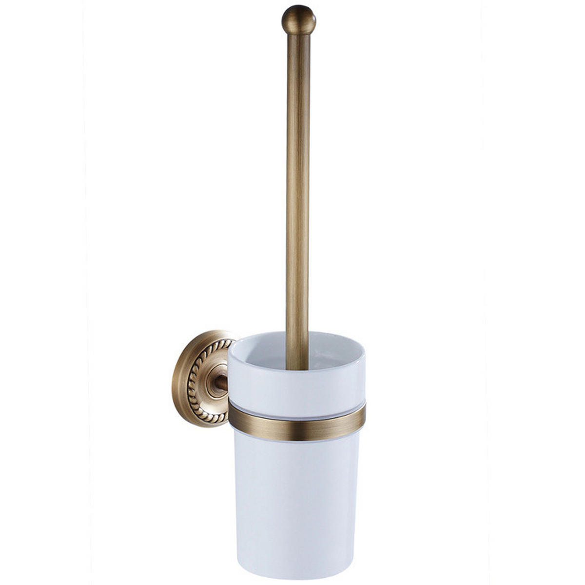 TOILETTENBÜRSTENHALTER – Vintage-Gold (17 x 10,5 x 36,5 cm) - Goldfarben, Metall (14/37/9cm)