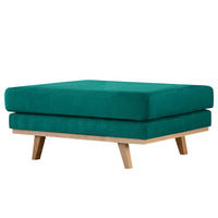 POLSTERHOCKER - Buchefarben/Petrol, Textil (85/43/60cm) - home24