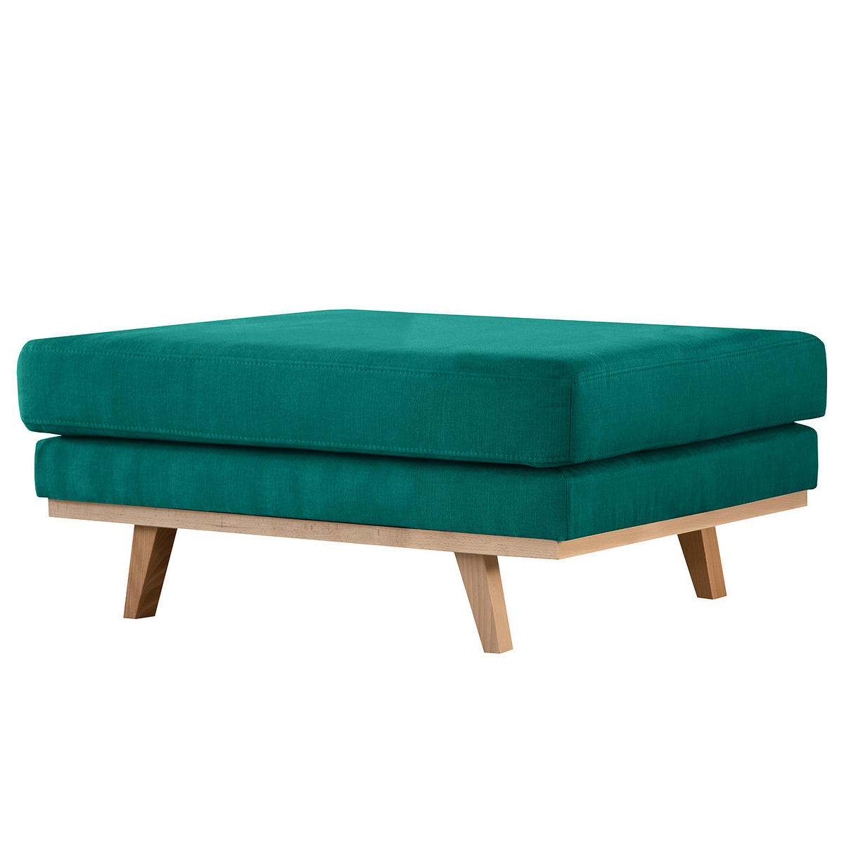 POLSTERHOCKER - Buchefarben/Petrol, Textil (85/43/60cm) - home24