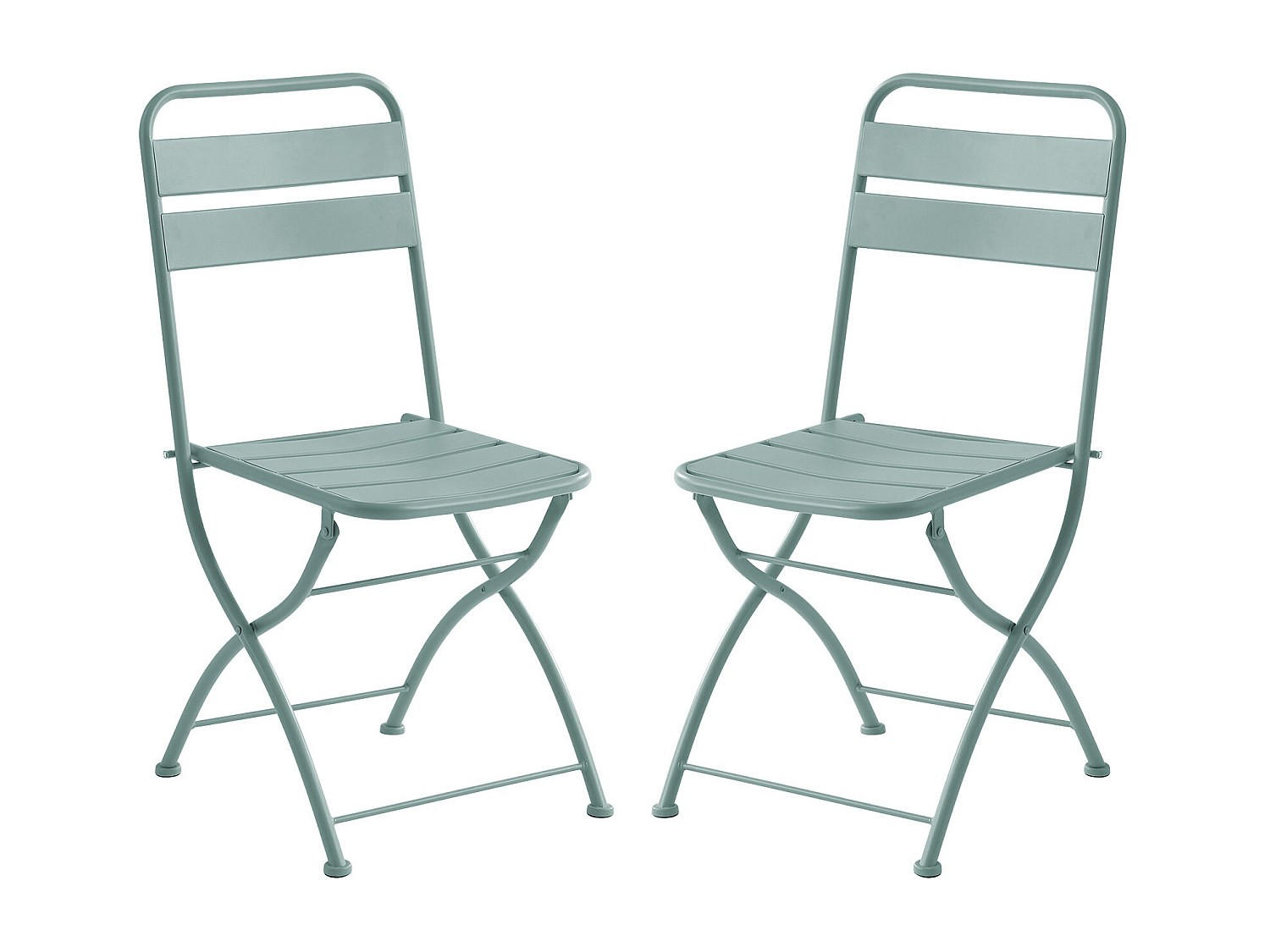 GARTENSTUHL klappbar 2er-Set - Metall - Mandelgrün - MIRMANDE von MYLIA - Grün, Metall (43/87/52.5cm) - Vente-Unique
