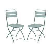 GARTENSTUHL klappbar 2er-Set - Metall - Mandelgrün - MIRMANDE von MYLIA - Grün, Metall - Vente-Unique