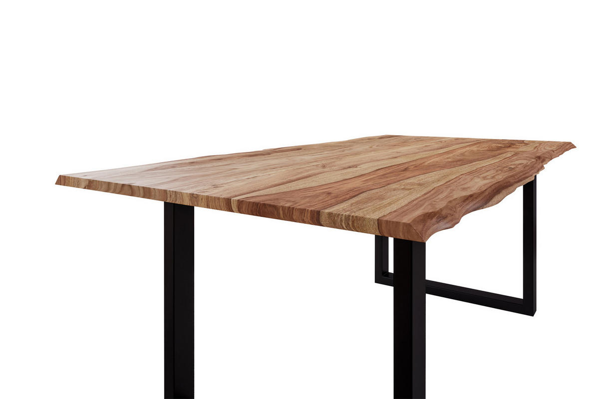 ESSTISCH MAILAND - Beige/Schwarz, Holz/Metall (90/180/77cm) - SAM