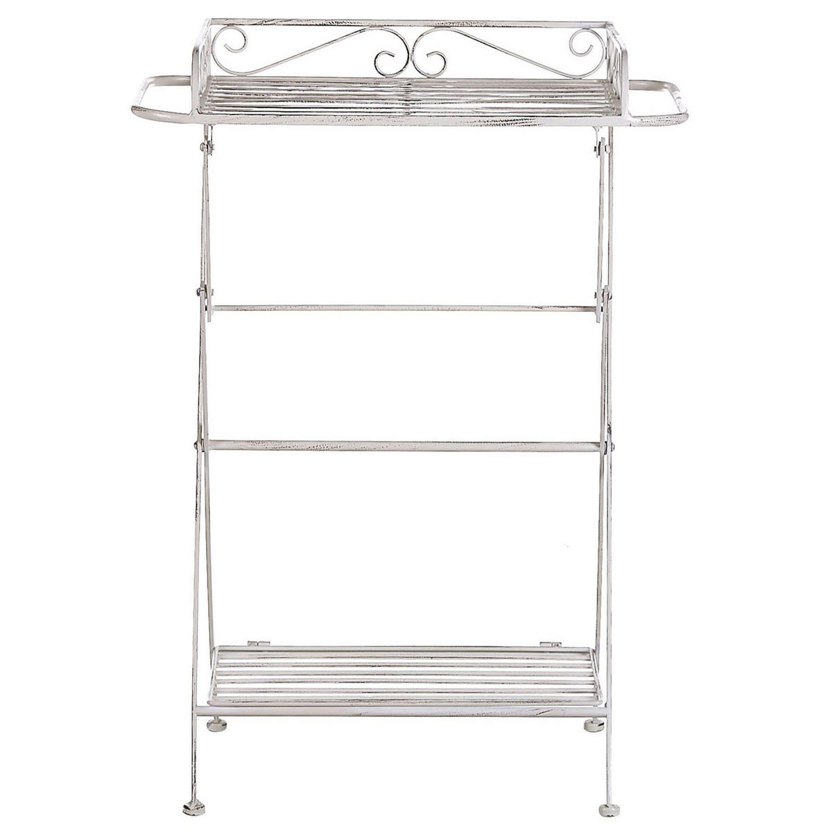 GARTENTISCH Metall Weiß Ancud - Weiß, Metall (35/53/73cm) - Beliani