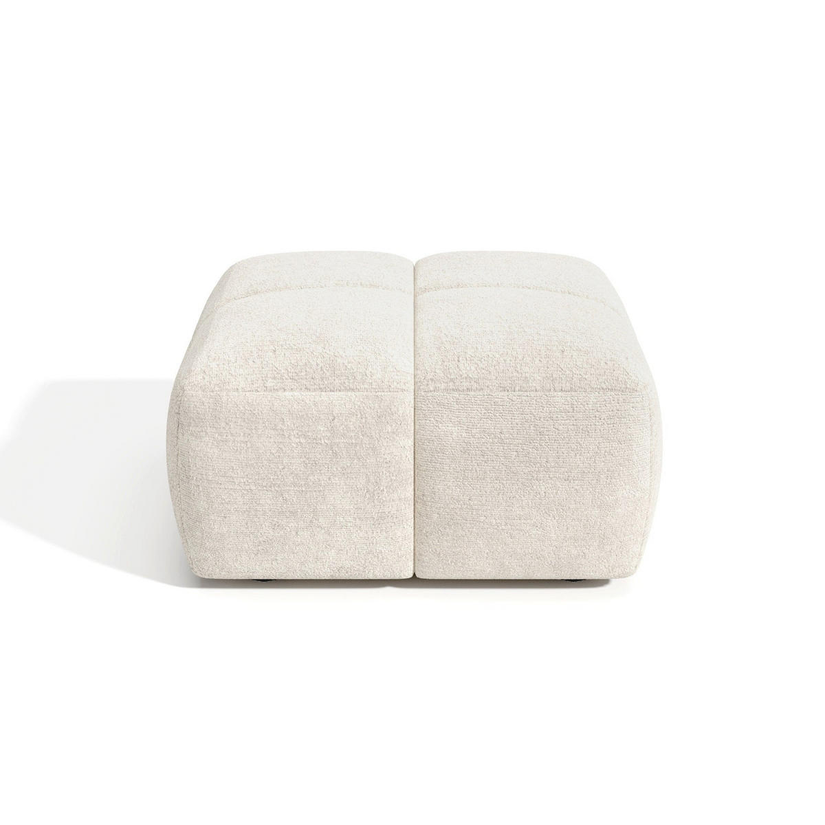 POUFS NUBI Strukturierter Samt Creme 78cm - Creme, Textil (78/42/78cm) - Sia Home