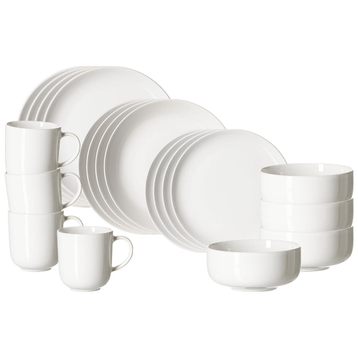 KOMBISET Volos weiß 20er Set - Weiß, Keramik (1/1/1cm) - Ritzenhoff Breker