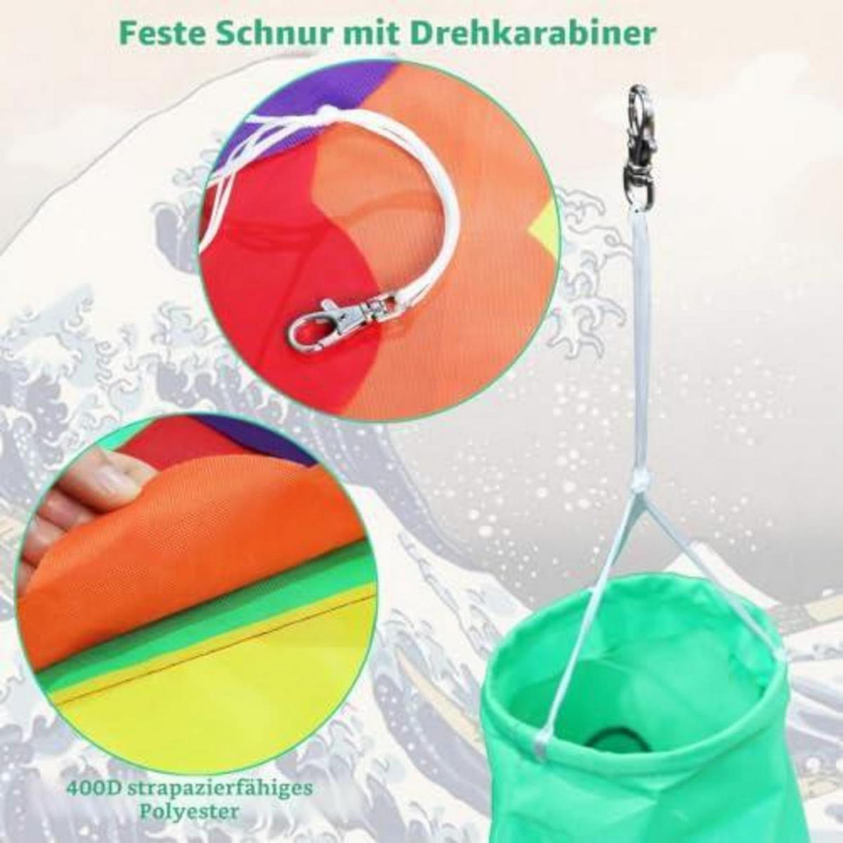 WINDSACK Koi Fisch 40 Zoll Regenbogenfarben - Multicolor, Textil (101.6/44.5/1cm)