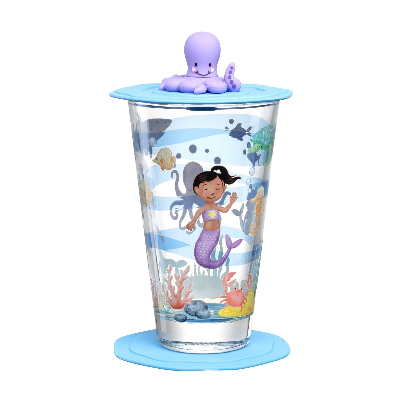 KINDERBECHERSET Bambini Avventura Meer 300 ml - Hellblau, Glas (0.3L) - Leonardo Living