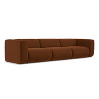 4-SITZER-SOFA Samt Stoff Orange - Terracotta/Schwarz, Kunststoff/Textil (319/70/89cm) - LaMiaSofa