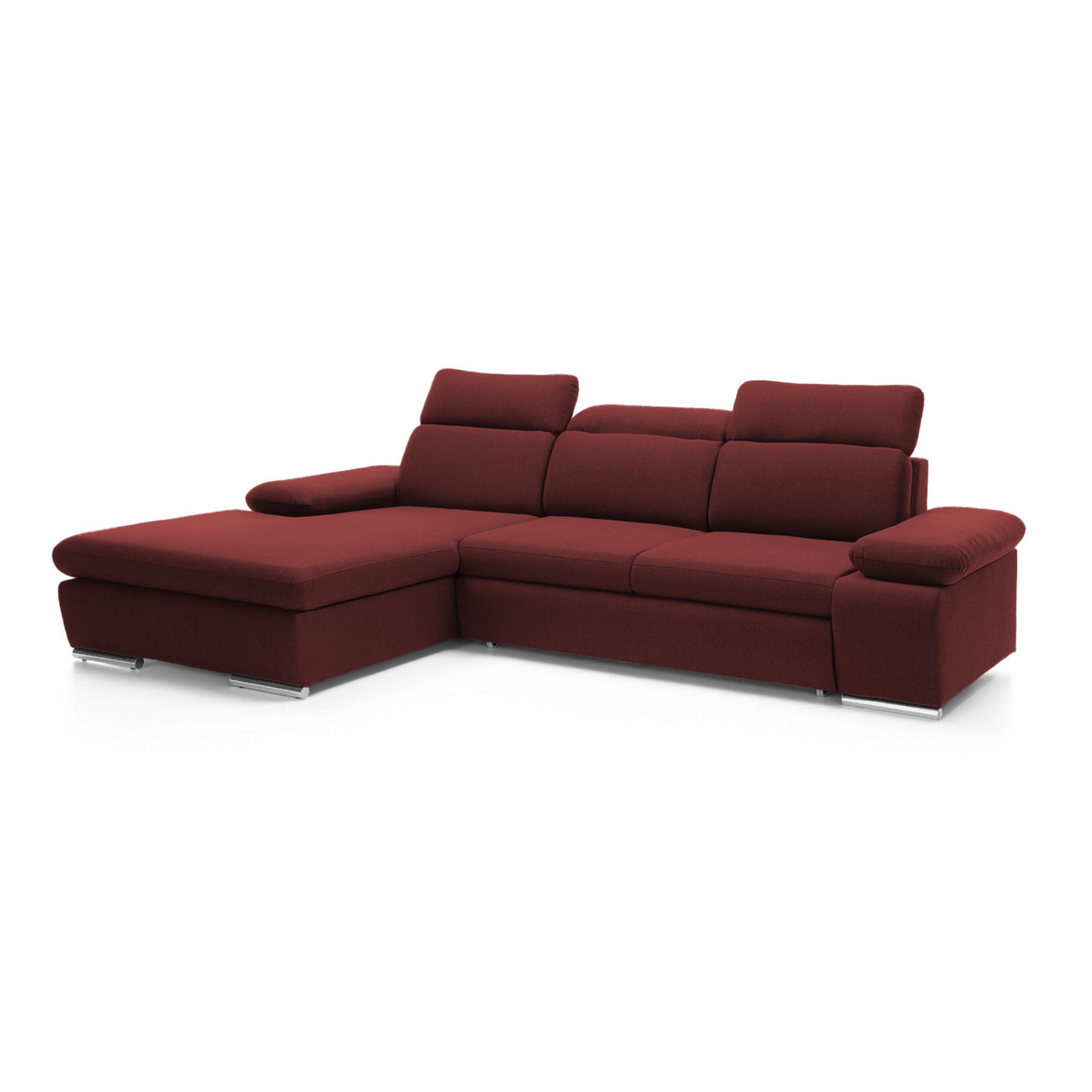 ECKSOFA PABLO mit Schlaffunktion und Bettkasten Rot - Rot, Holzwerkstoff/Kunststoff (250/90cm) - Idohome