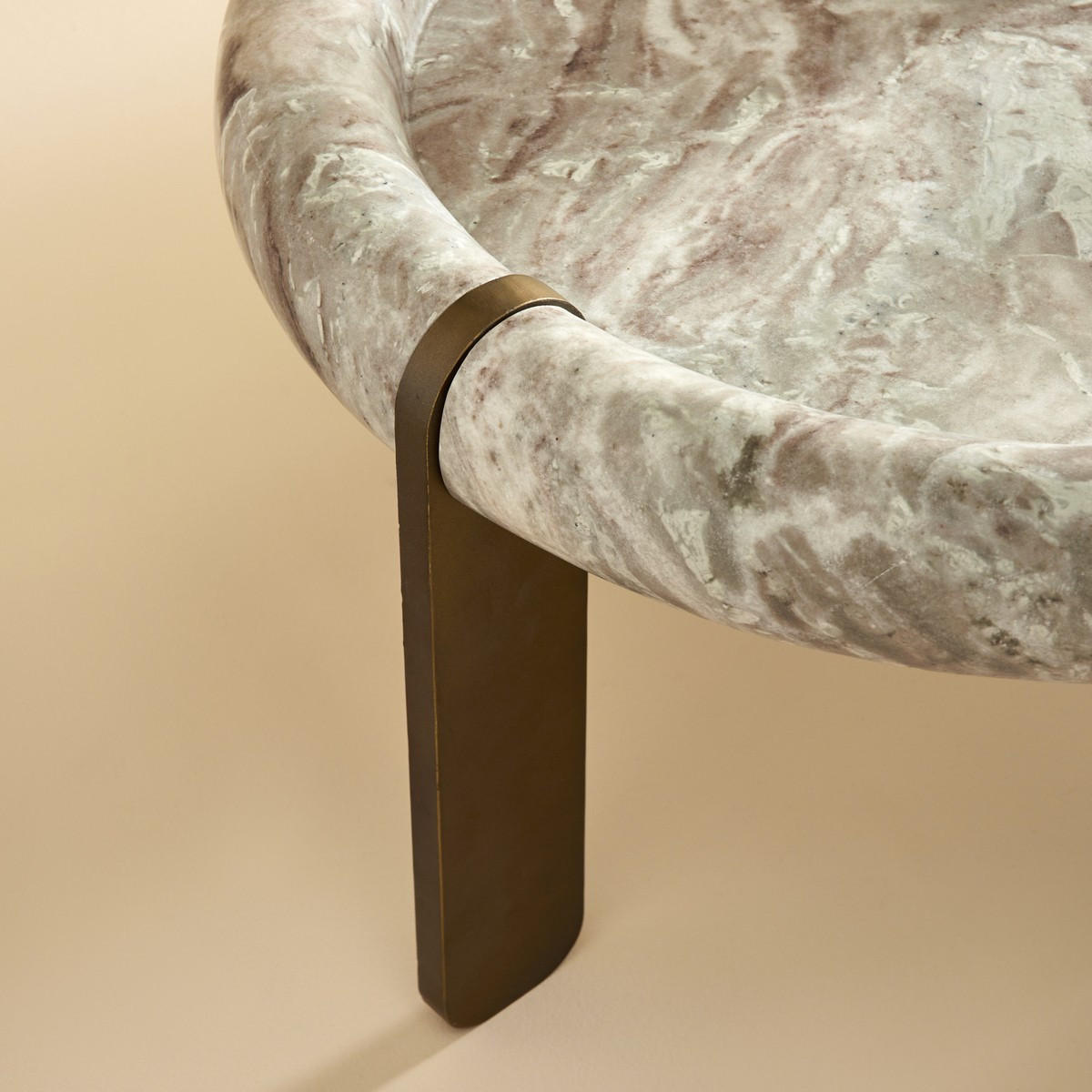 COUCHTISCH GROSS marmor metall 80/80/35 cm - Braun, Stein (80/80/35cm) - Signature