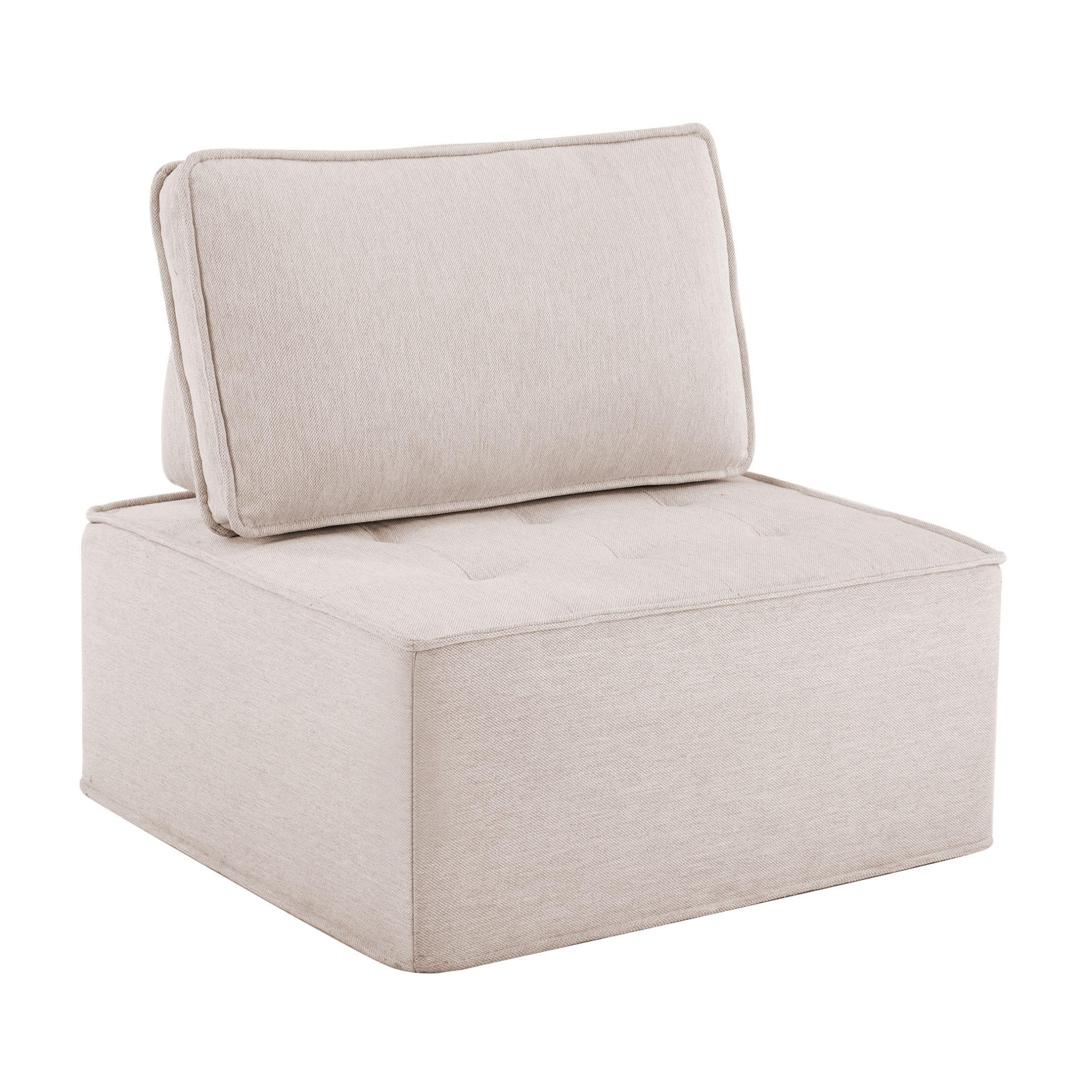 SESSEL 81/81/81 cm mit flexibler Kombination, ergonomischem Komfort und Leinenbezug, Beige - Beige, Holzwerkstoff (81/81/81cm) - Redom