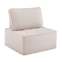 SESSEL 81/81/81 cm mit flexibler Kombination, ergonomischem Komfort und Leinenbezug, Beige - Beige, Holzwerkstoff (81/81/81cm) - Redom