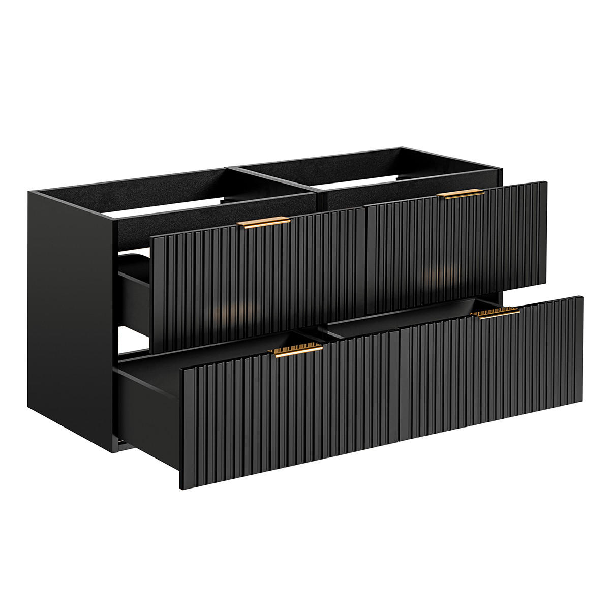 WASCHTISCHUNTERSCHRANK 120.4cm Adriel Mattschwarz - Schwarz, Holzwerkstoff (120.4/57/46cm) - Petits-meubles