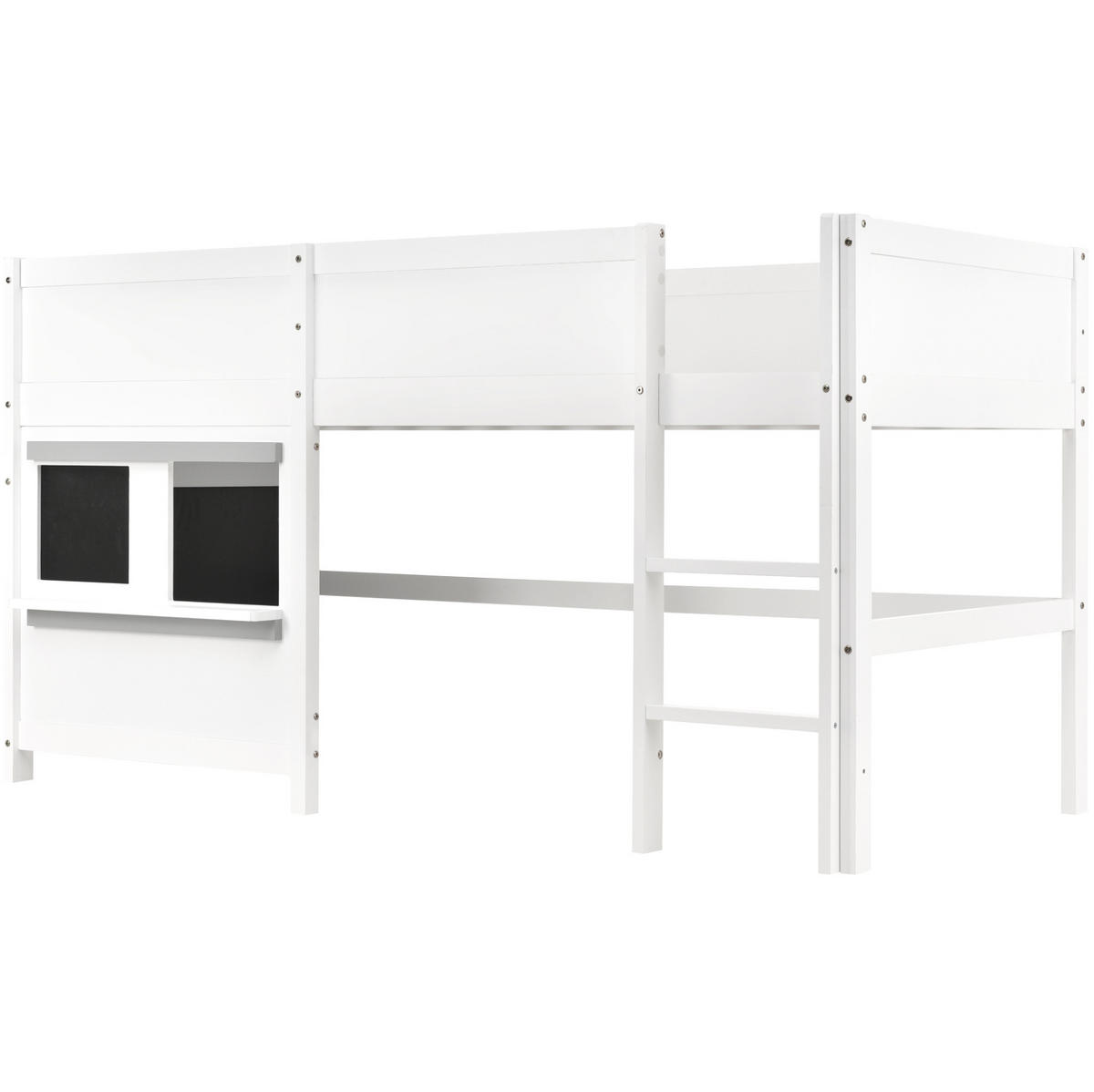 ETAGENBETT 90/200 cm Weiß Spielbett mit Tafel und Ablage - Weiß, Holz (90/200cm) - OKWISH
