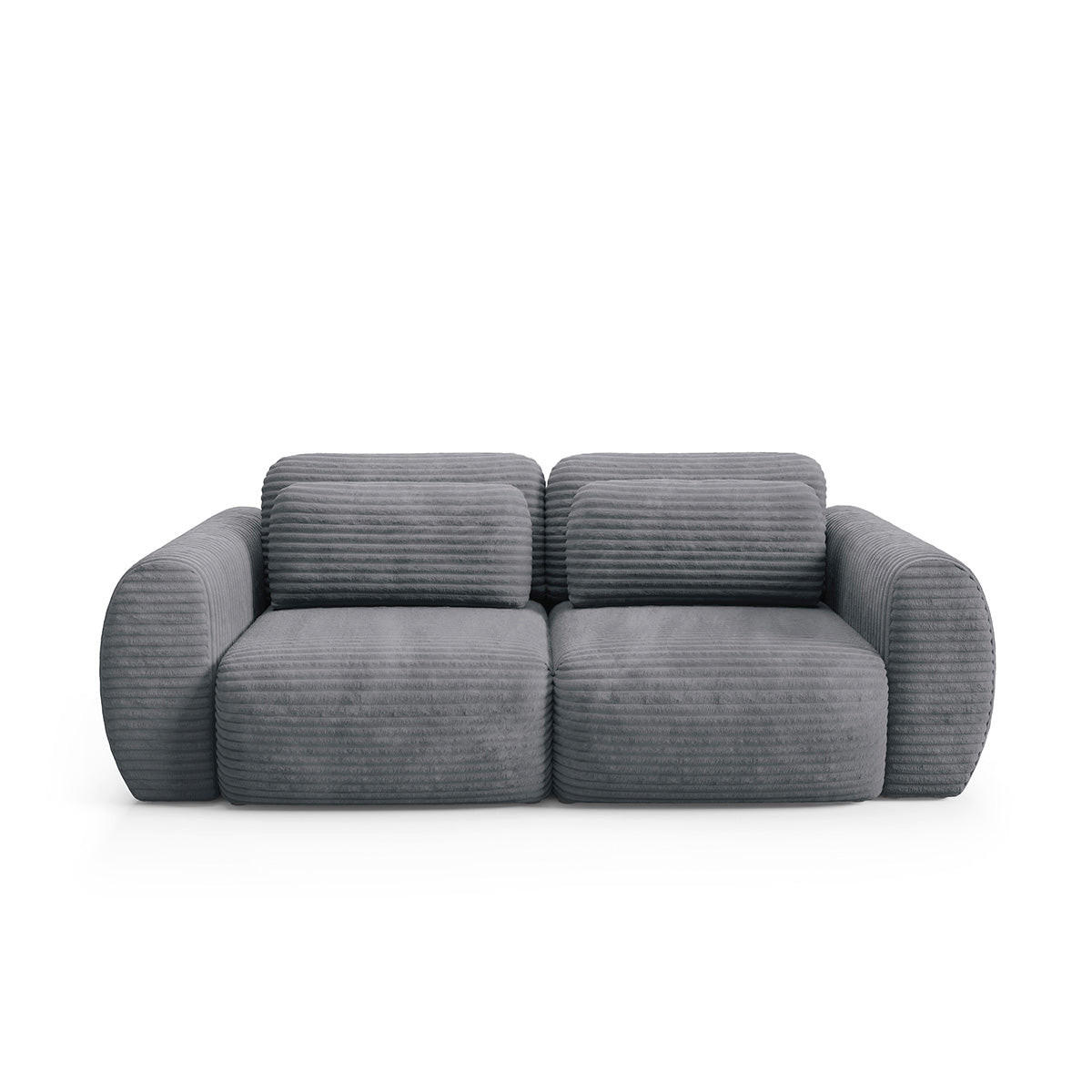 SOFA Camilla 3 Sitzplätze Dunkelgrau - Grau, Holz (266/95/121cm) - Petits-meubles