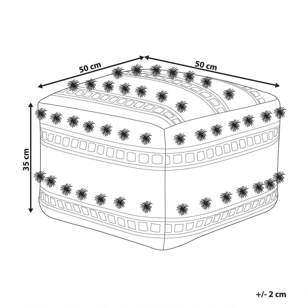POUF Hellbeige Karaw - Beige, Naturmaterialien (50/35/50cm) - Beliani